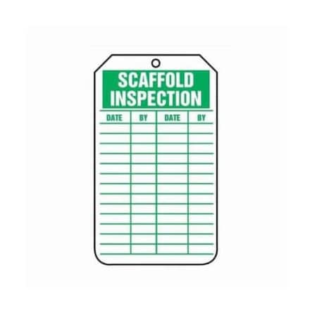 Accuform Safety Tags, SCAFFOLD INSPECTION, 5.75in x 3.25in, RP-Plastic, 5PK TRS317PTM